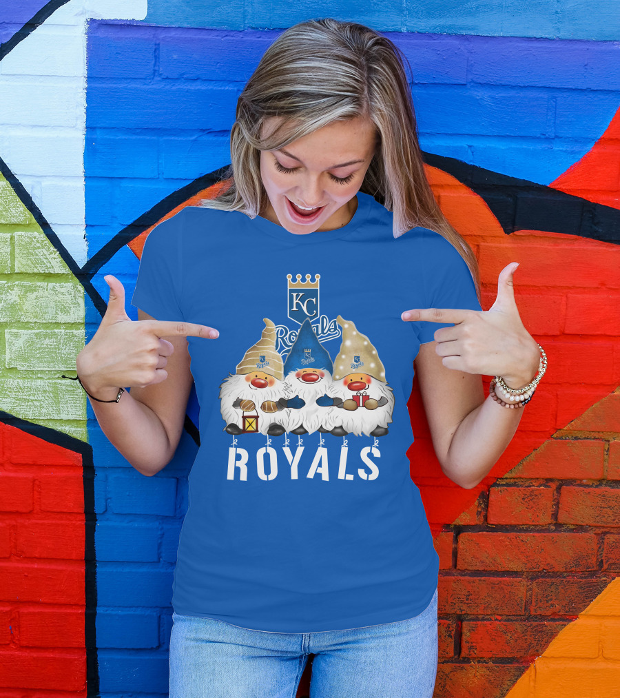 Kansas City Royals Merry Christmas Happy Holidays Gnomes T-Shirt
