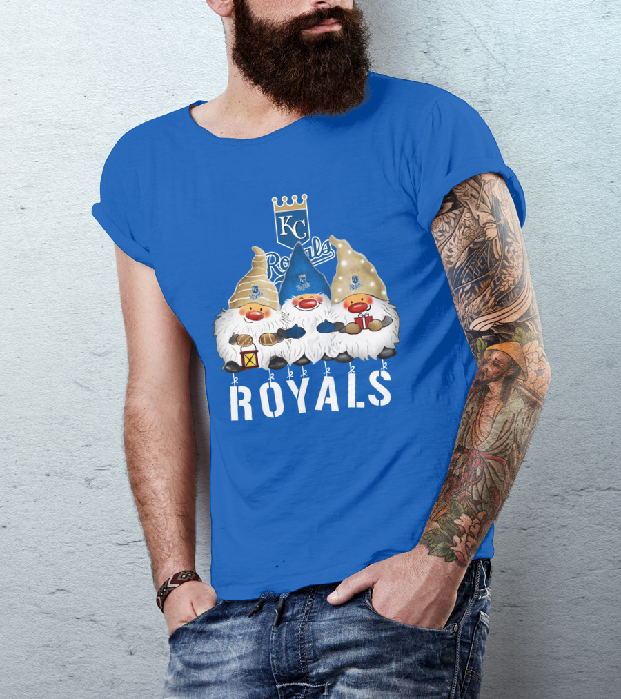 Kansas City Royals Merry Christmas Happy Holidays Gnomes T-Shirt