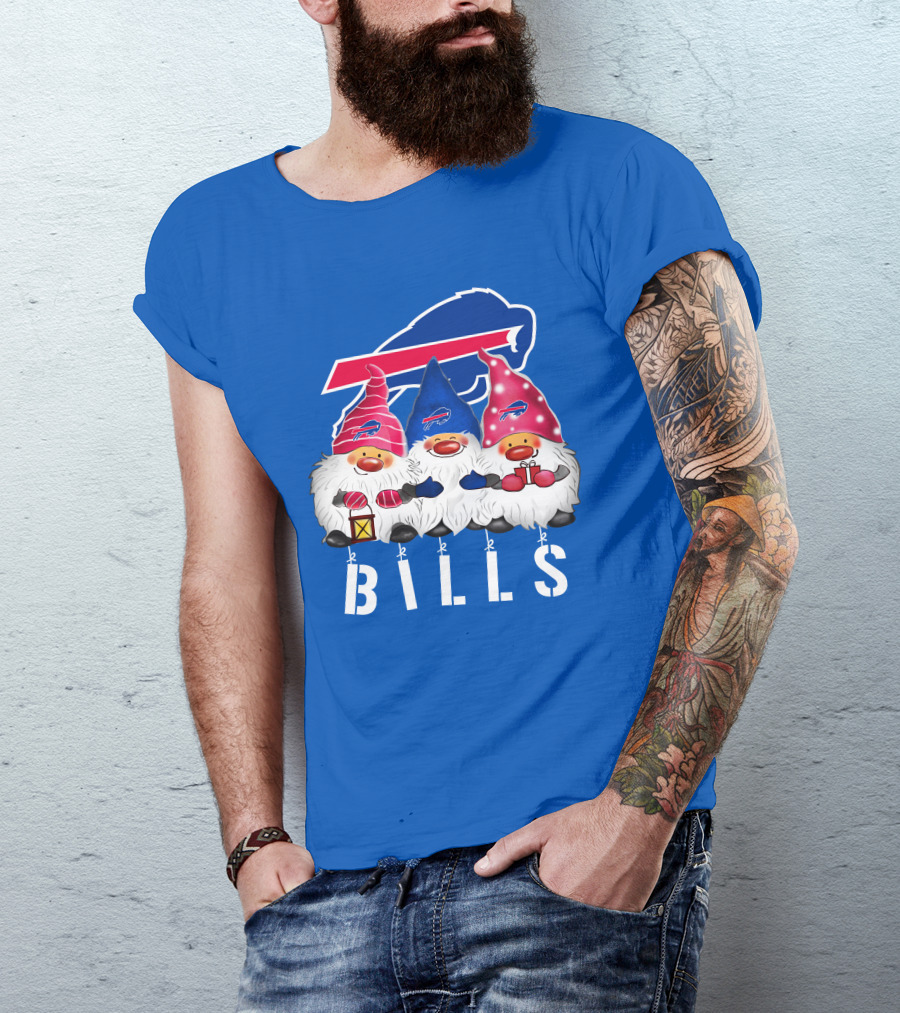 Buffalo Bills Happy Holidays Gnomes Christmas T-Shirt