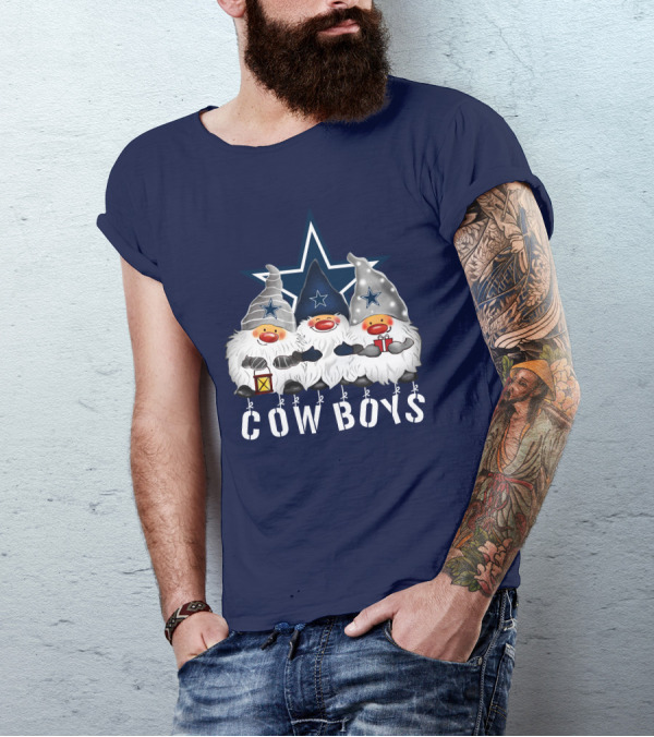 Dallas Cowboys Christmas Gnomes Merry Holidays T-Shirt