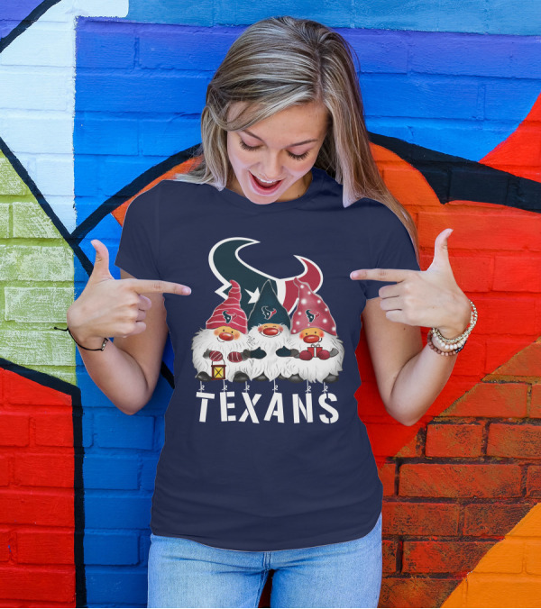 Texans Christmas Gnomes Houston Happy Holidays T-Shirt