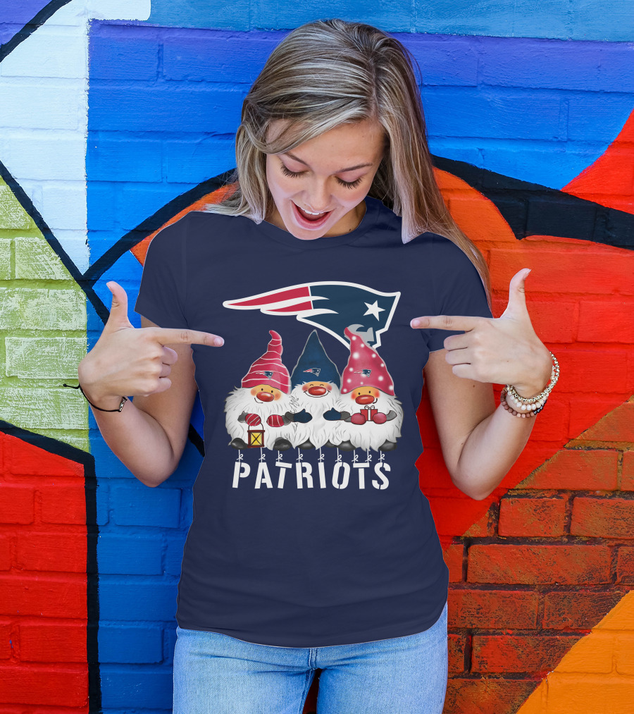 New England Patriots Merry Christmas Happy Holidays Gnomes NFL T-Shirt