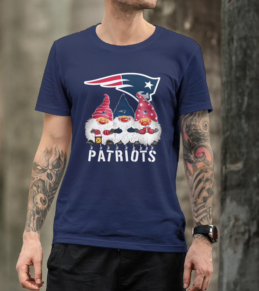 New England Patriots Merry Christmas Happy Holidays Gnomes NFL T-Shirt