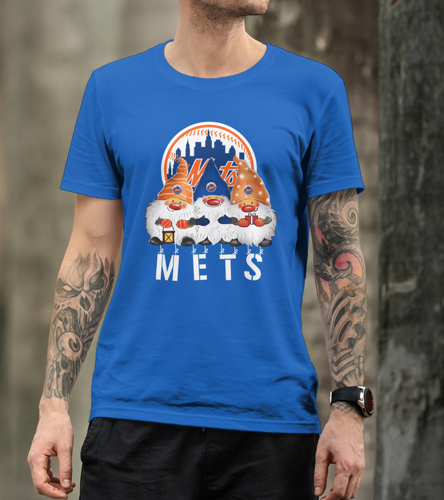 New York Mets Merry Christmas Happy Holidays Gnomes T-Shirt