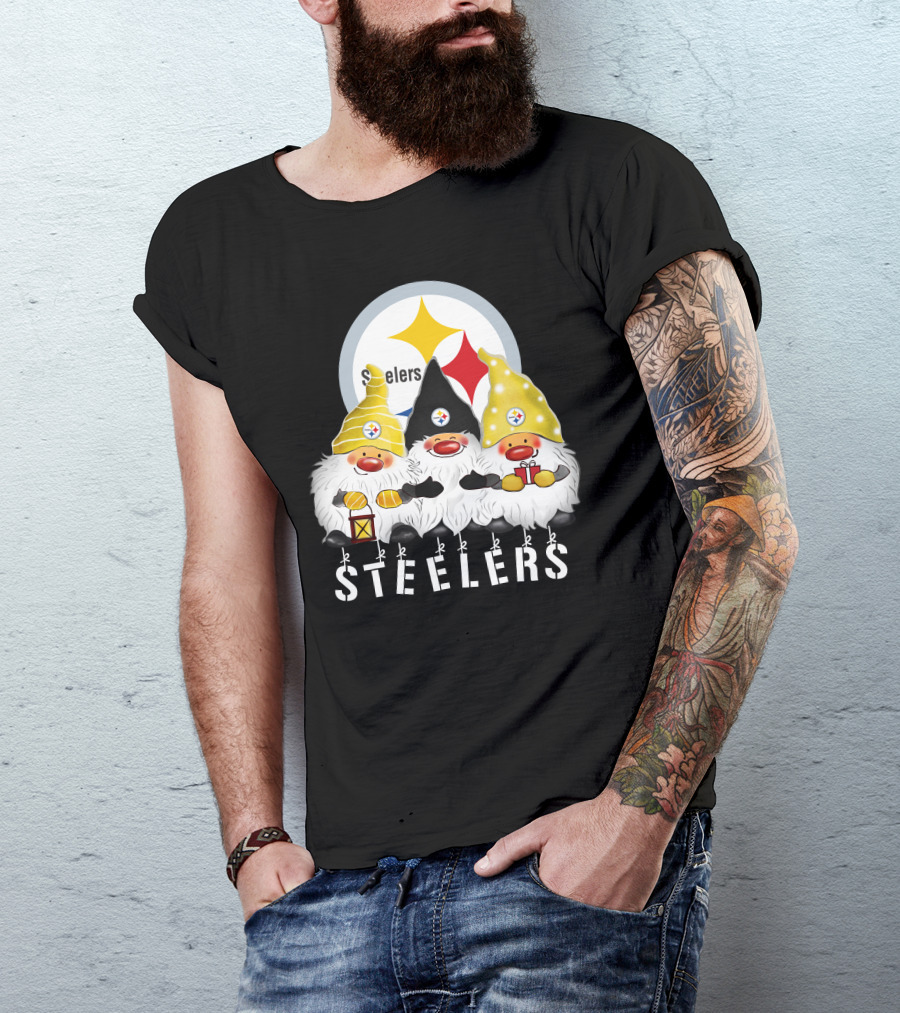 Steelers Merry Christmas Happy Holidays Gnomes T-Shirt