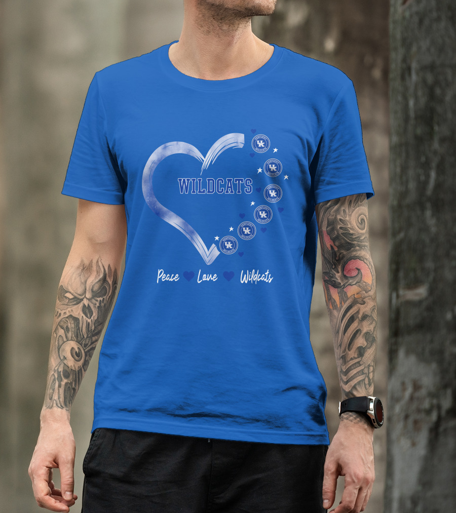 Peace Love Wildcats Kentucky Wildcats UK T-Shirt