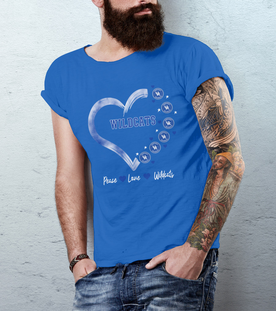 Peace Love Wildcats Kentucky Wildcats UK T-Shirt
