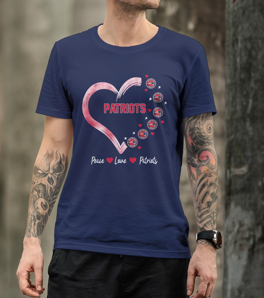 Patriots Peace Love Heart T-Shirt