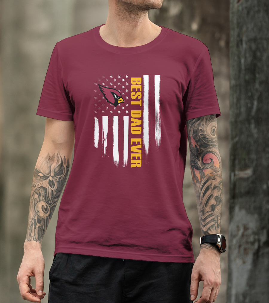 Arizona Cardinals Flag Best Dad Ever T-Shirt