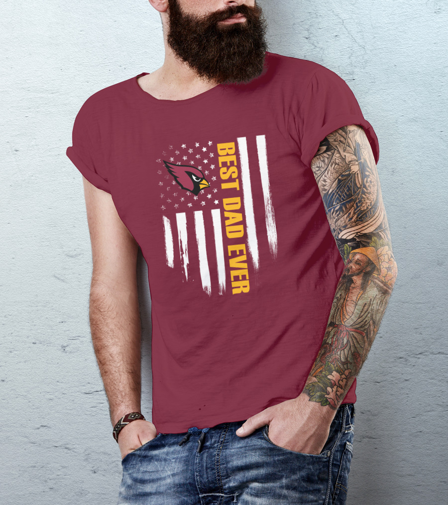 Arizona Cardinals Flag Best Dad Ever T-Shirt