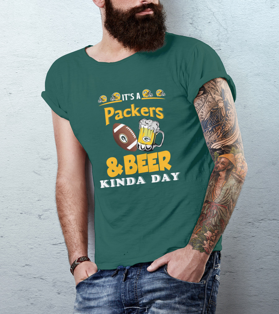 Green Bay Packers Football And Beer Kinda Day T-Shirt