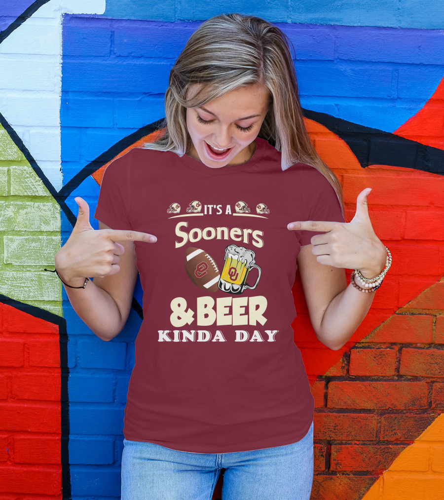 Oklahoma Sooners Football And Beer Kinda Day T-Shirt