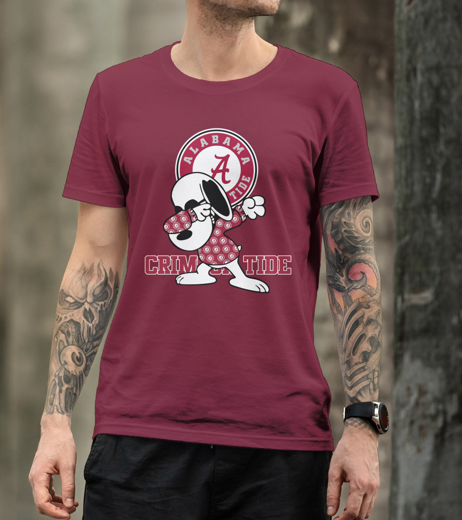 Alabama Crimson Tide Snoopy Dabbing Football Fan Spirit T-Shirt