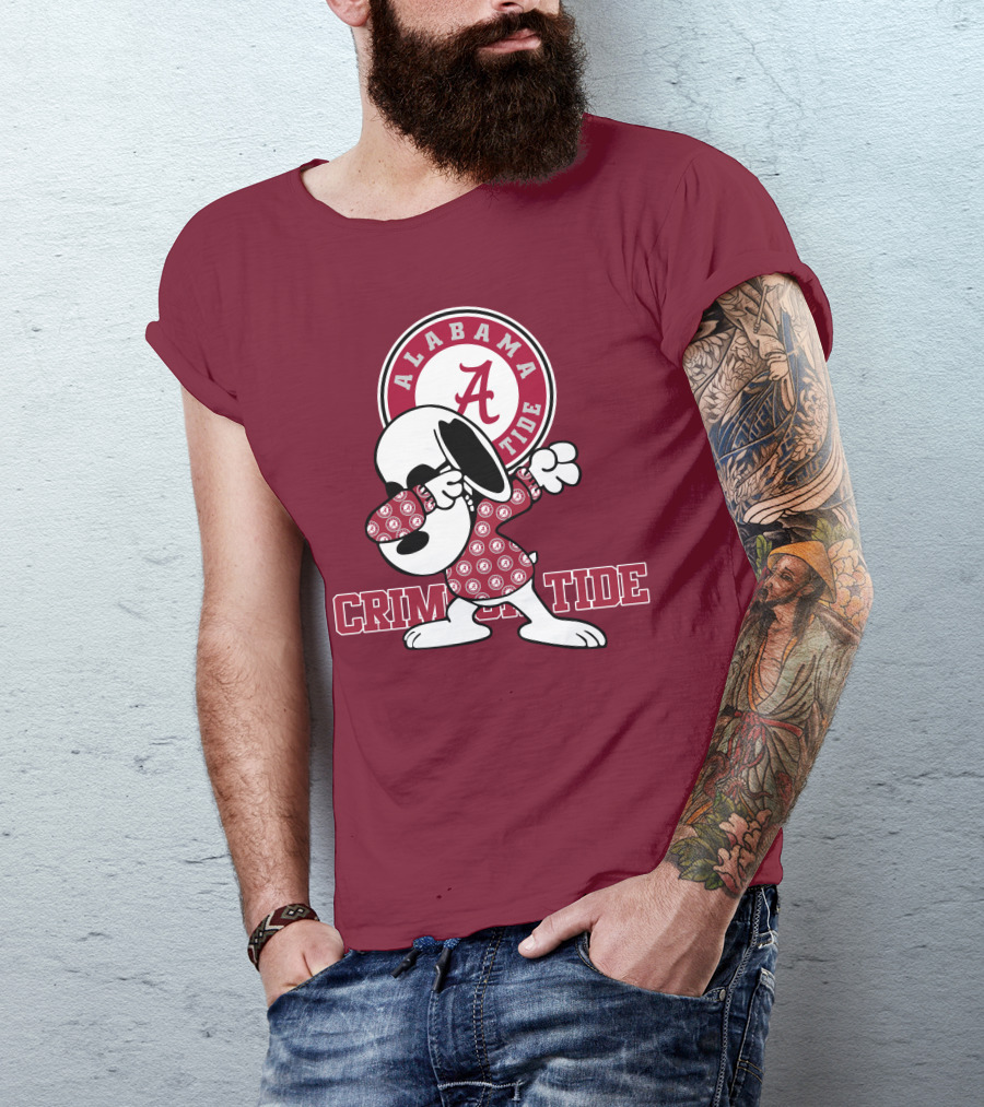 Alabama Crimson Tide Snoopy Dabbing Football Fan Spirit T-Shirt