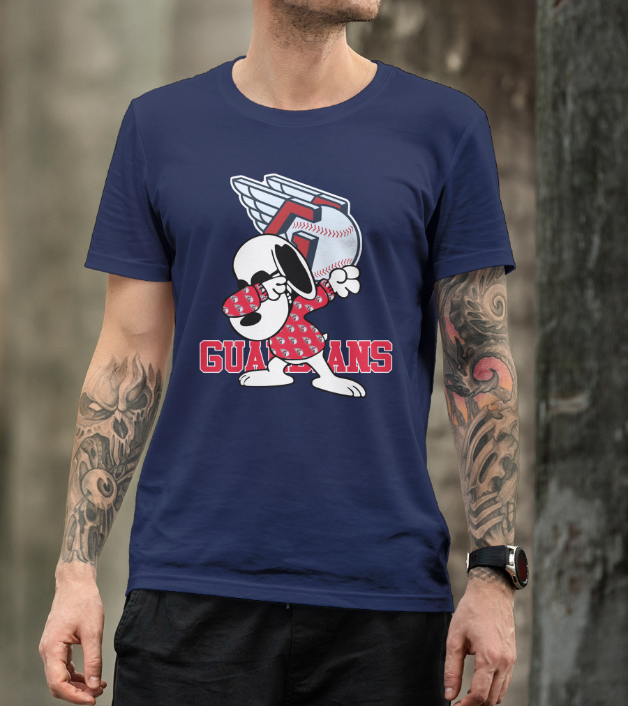 Cleveland Guardians Snoopy Dabbing Baseball T-Shirt