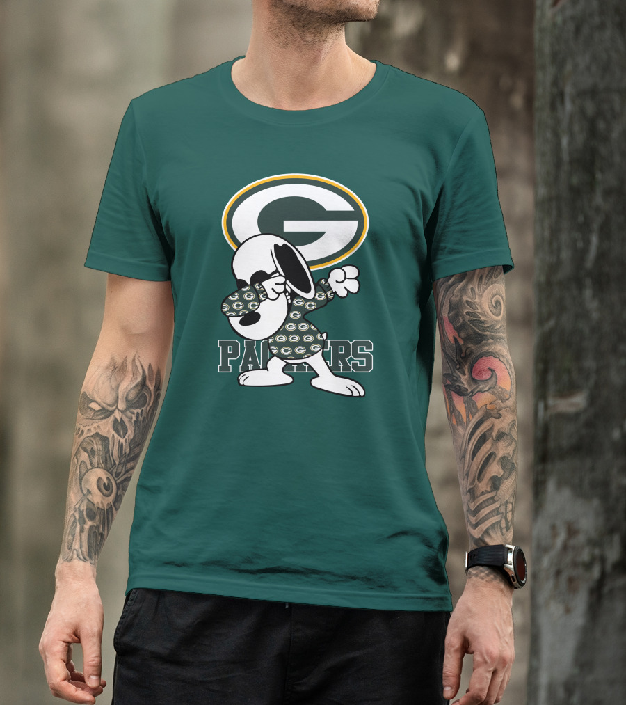 Green Bay Packers Snoopy Dabbing Packers T-Shirt