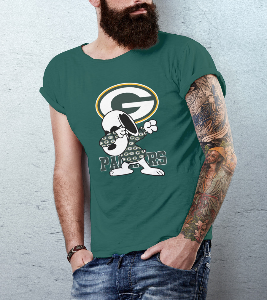 Green Bay Packers Snoopy Dabbing Packers T-Shirt
