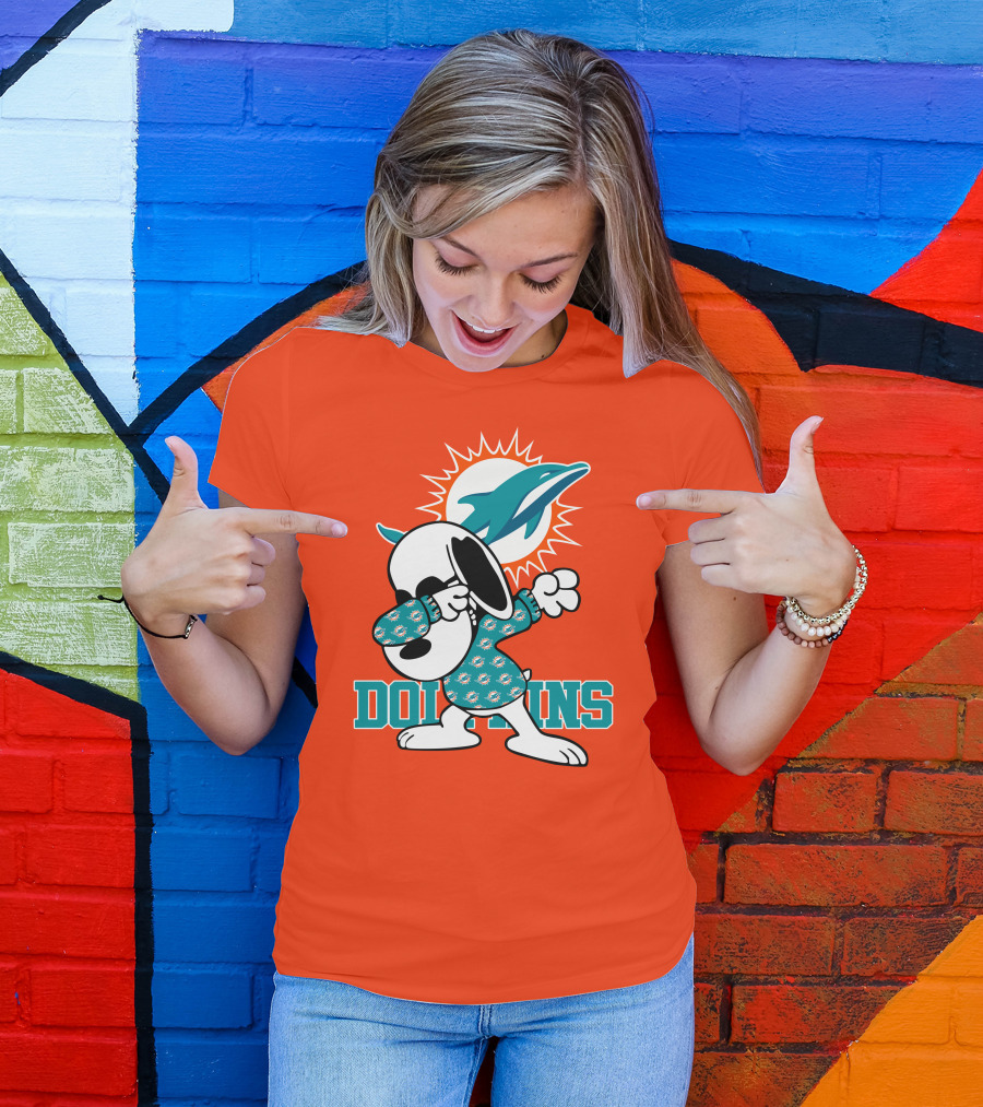 Miami Dolphins Snoopy Dabbing T-Shirt