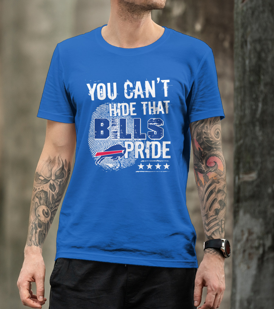 You Can't Hide That Bills Pride Buffalo Bills Logo Fingerprint Stars T-Shirt