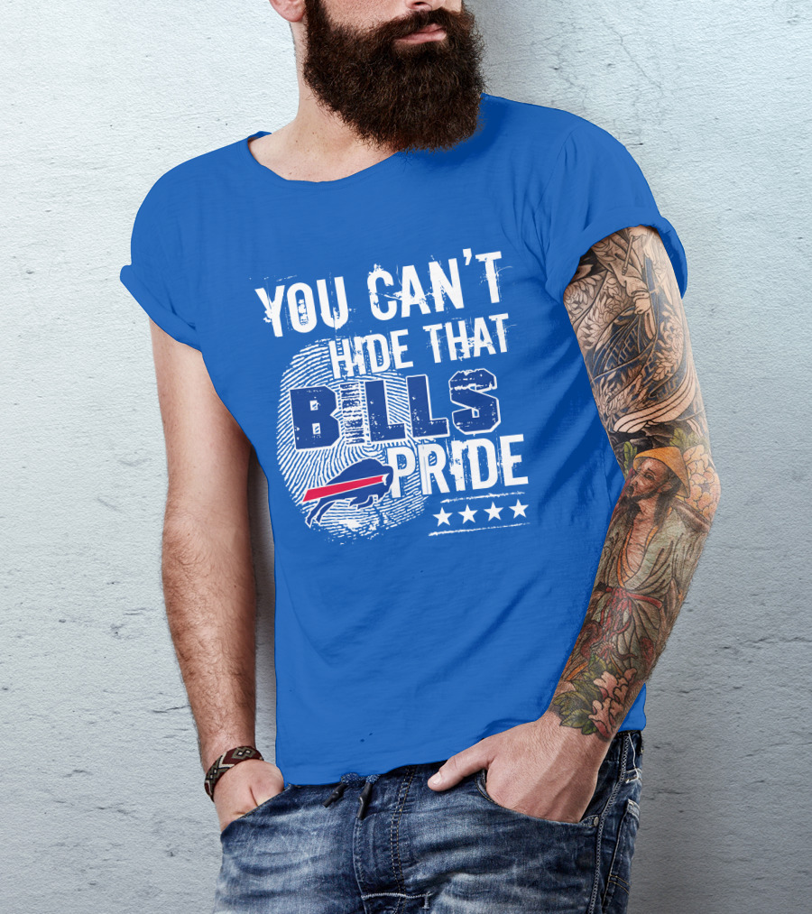 You Can't Hide That Bills Pride Buffalo Bills Logo Fingerprint Stars T-Shirt
