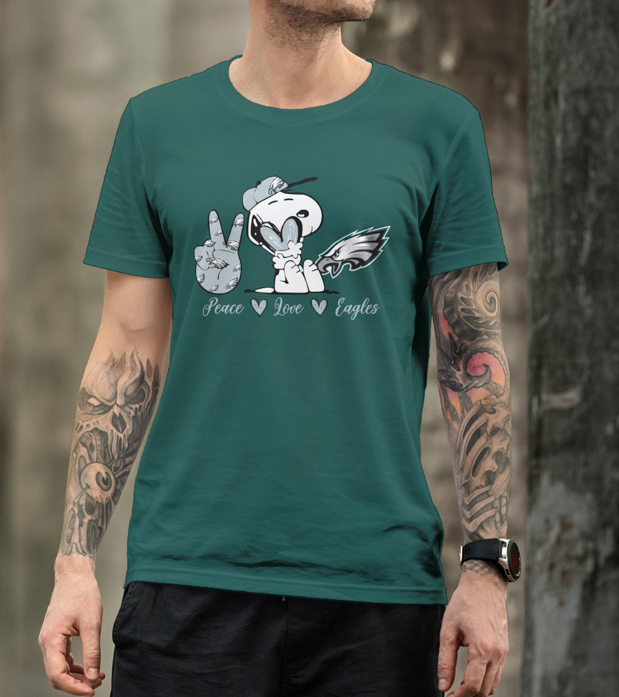 Peace Love Snoopy Philadelphia Eagles T-Shirt