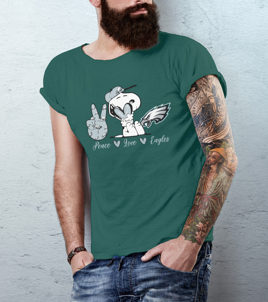 Peace Love Snoopy Philadelphia Eagles T-Shirt