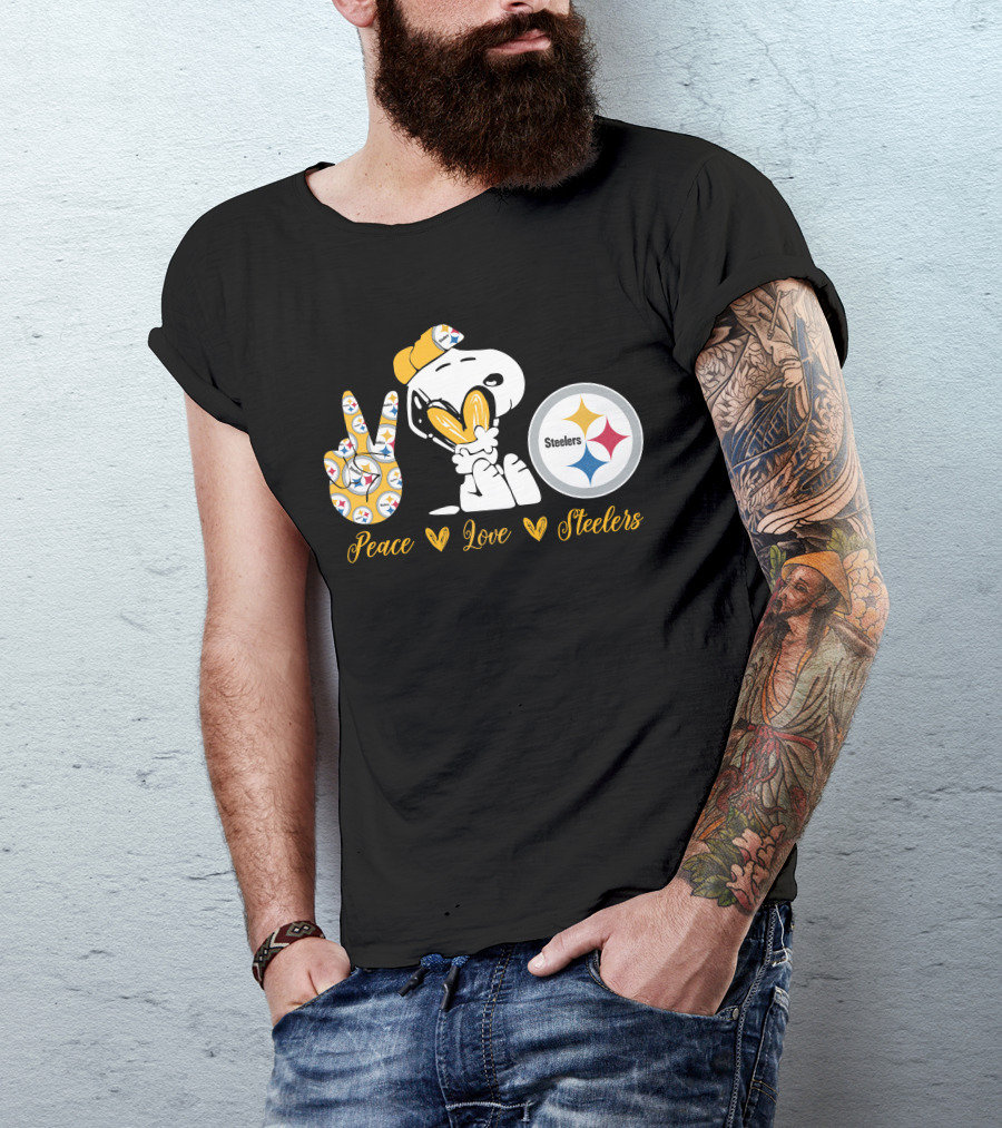 Peace Love Steelers Snoopy T-Shirt