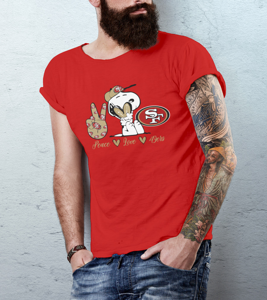 Snoopy Peace Love 49ers Sf T-Shirt