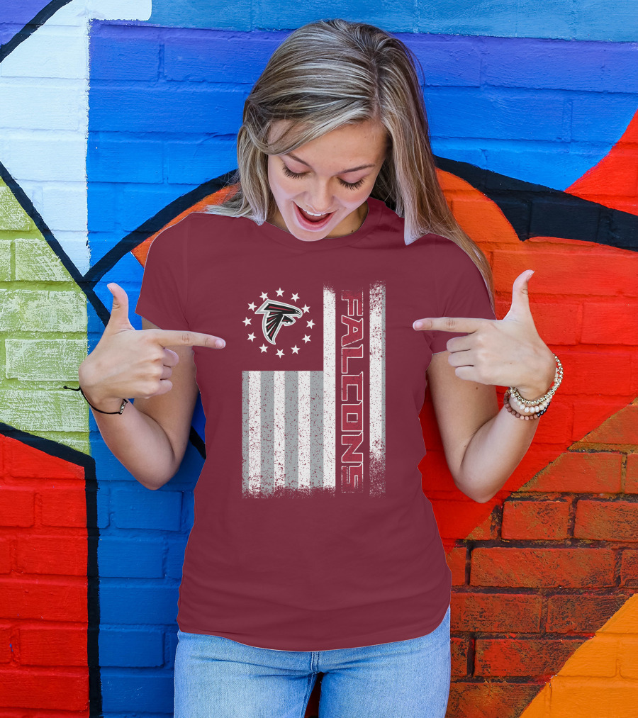 Atlanta Falcons American Flag Stars And Stripes T-Shirt