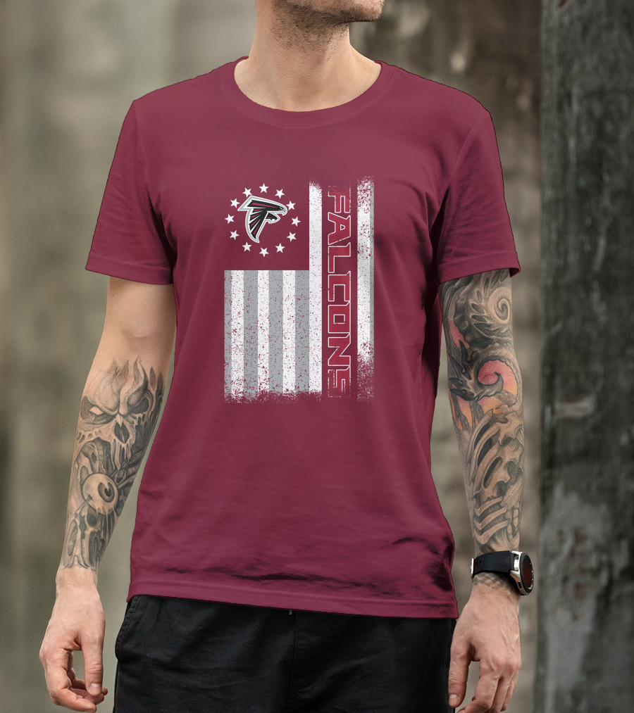 Atlanta Falcons American Flag Stars And Stripes T-Shirt
