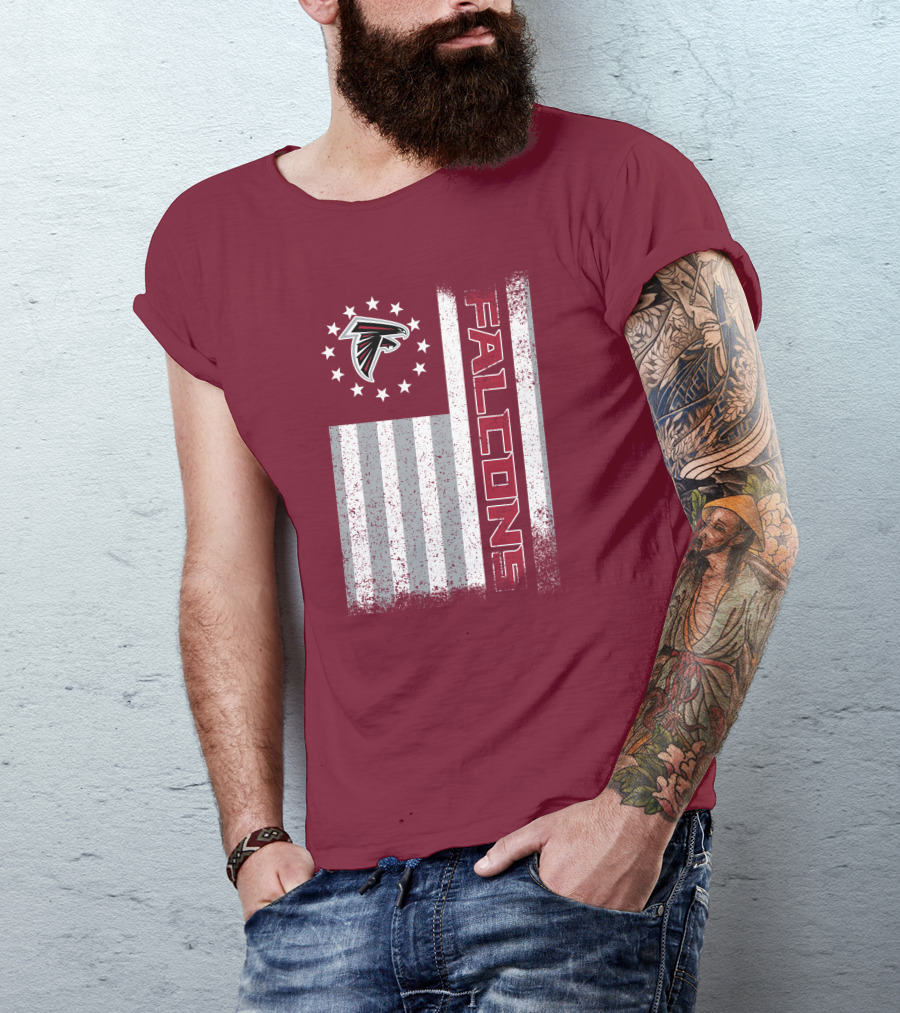 Atlanta Falcons American Flag Stars And Stripes T-Shirt