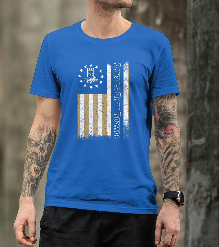 Kansas City Royals American Flag Distressed T-Shirt