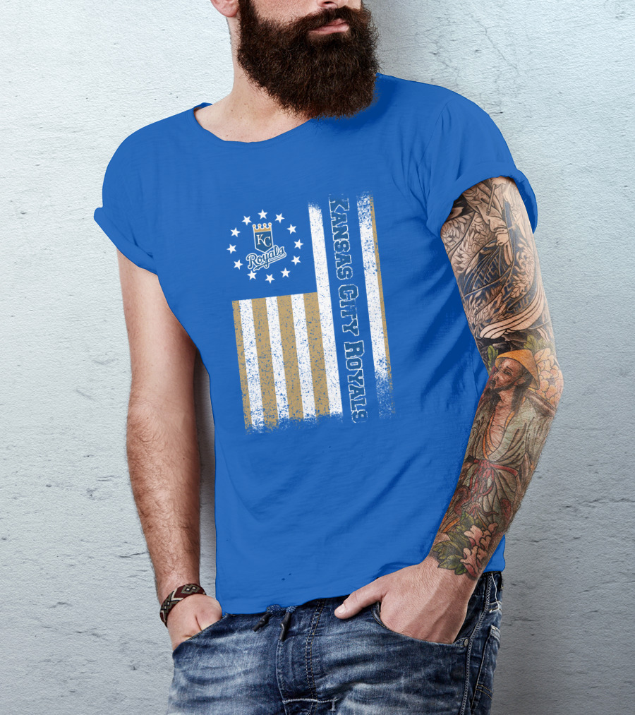Kansas City Royals American Flag Distressed T-Shirt