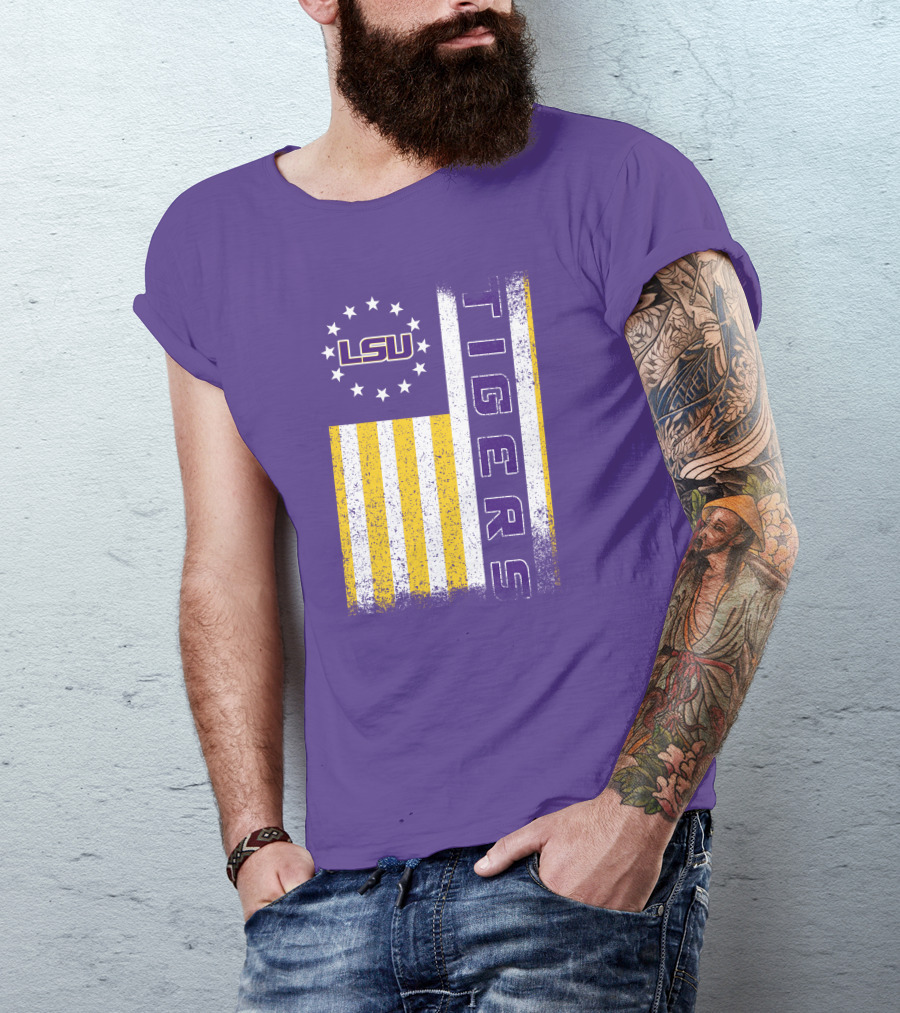 Lsu Tigers Stars And Stripes T-Shirt