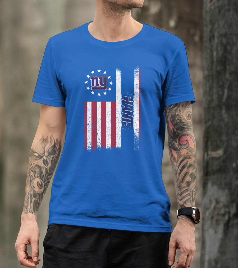 New York Giants Stars And Stripes American Flag T-Shirt