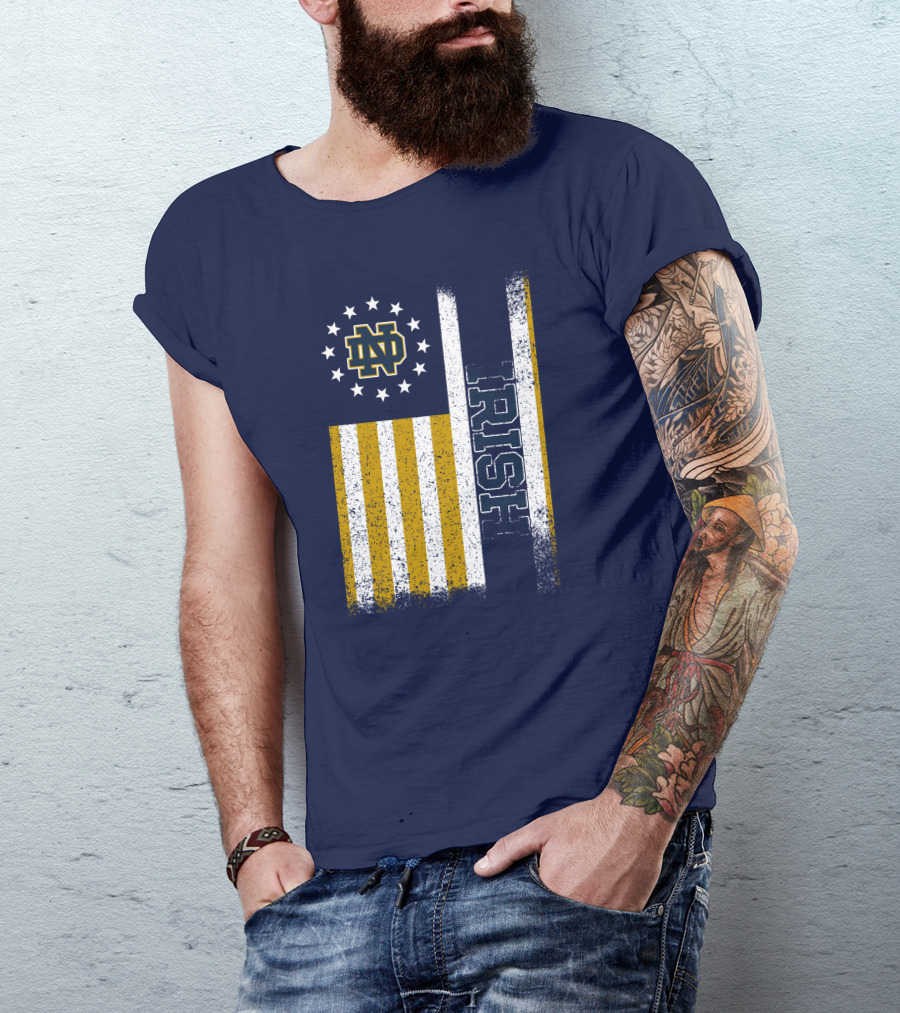 Notre Dame Fighting Irish American Flag Nd T-Shirt
