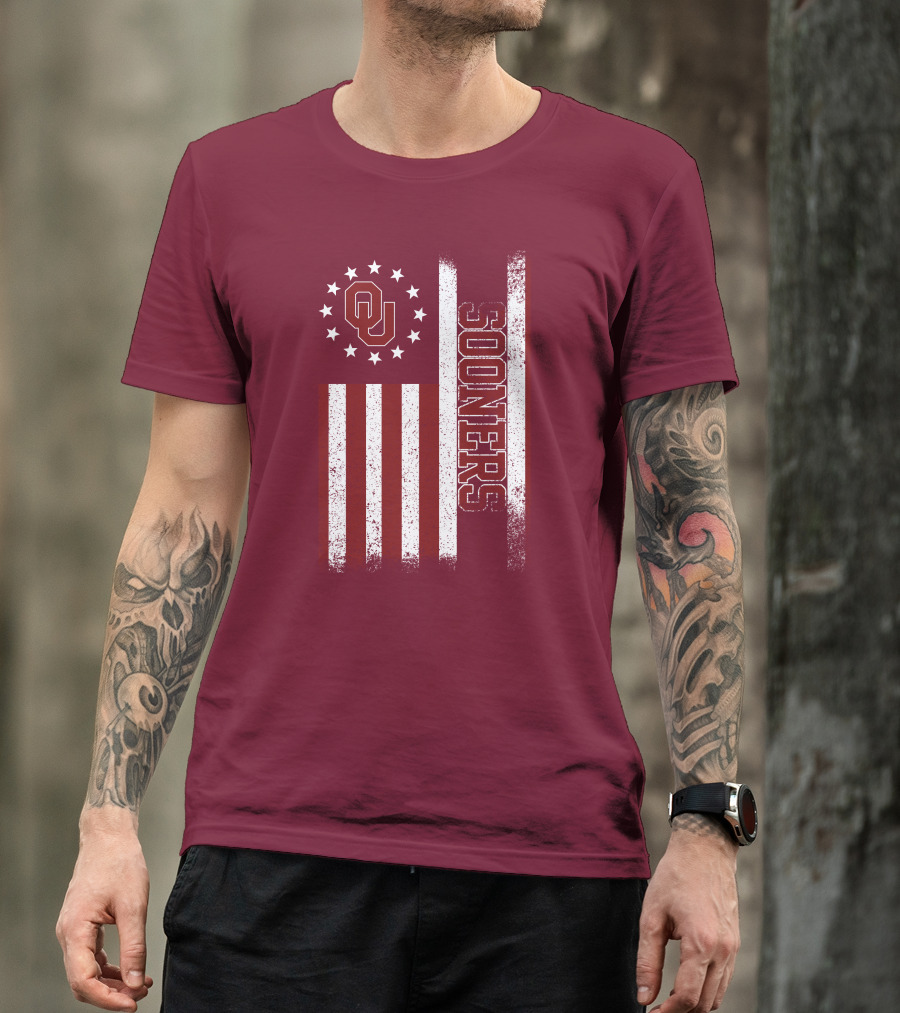 Oklahoma Sooners Ou Stars And Stripes Flag T-Shirt