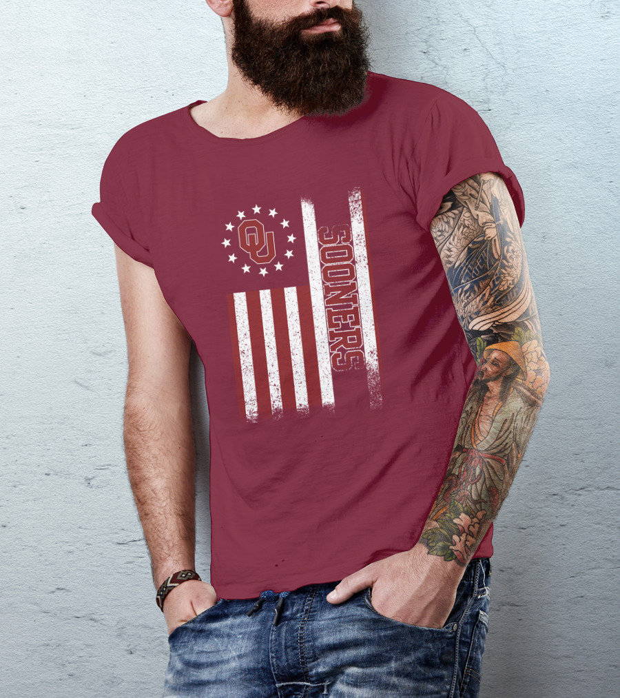 Oklahoma Sooners Ou Stars And Stripes Flag T-Shirt
