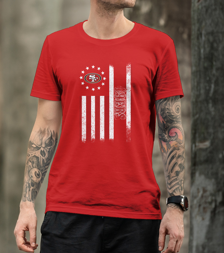 San Francisco 49ers American Flag Sf Logo Stars Stripes T-Shirt
