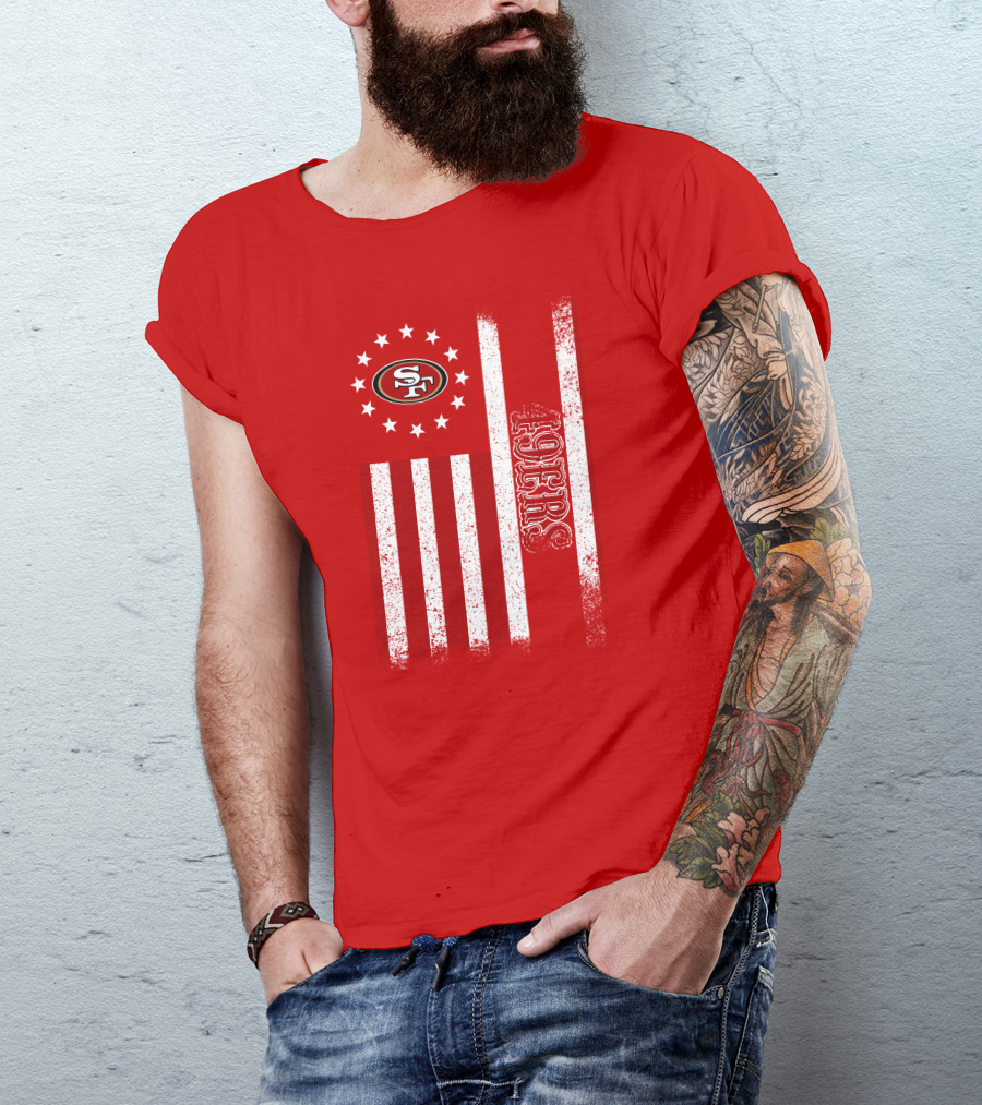 San Francisco 49ers American Flag Sf Logo Stars Stripes T-Shirt