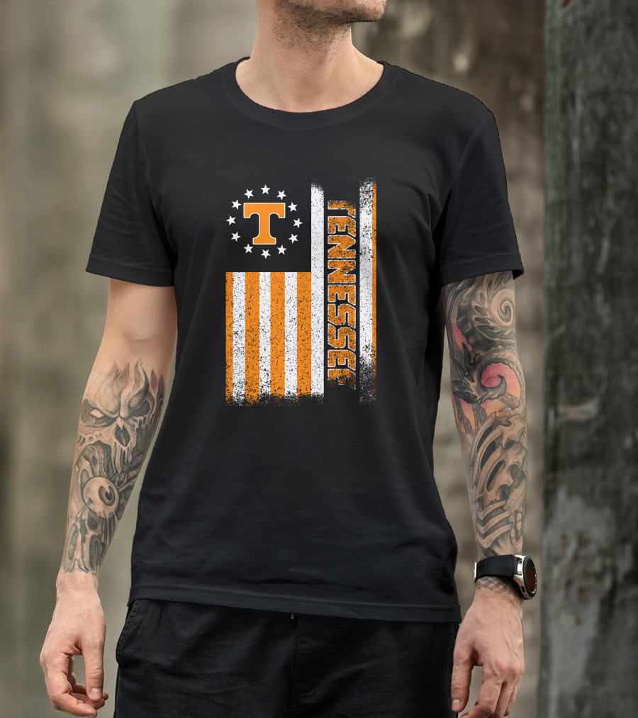 Tennessee Volunteers American Flag Stars And Stripes Vintage Look T-Shirt