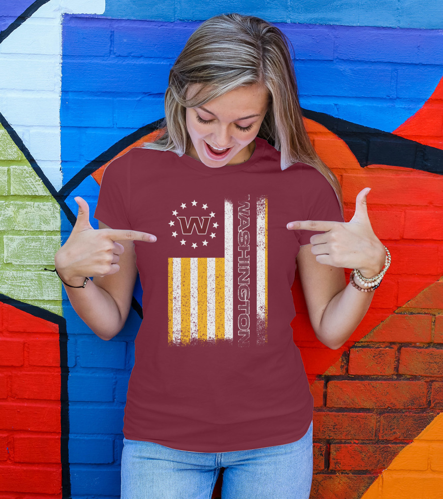 Washington W Stars Stripes American Flag T-Shirt