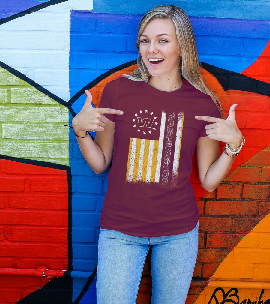 Washington W Stars Stripes American Flag T-Shirt