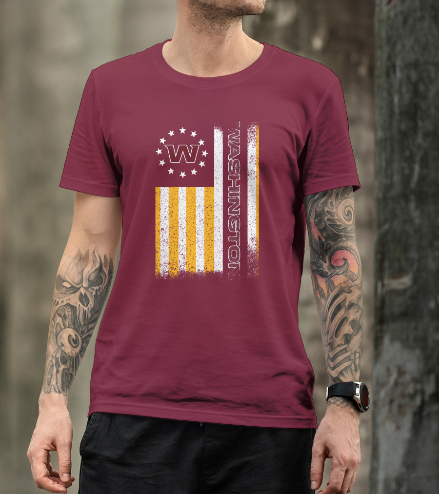 Washington W Stars Stripes American Flag T-Shirt
