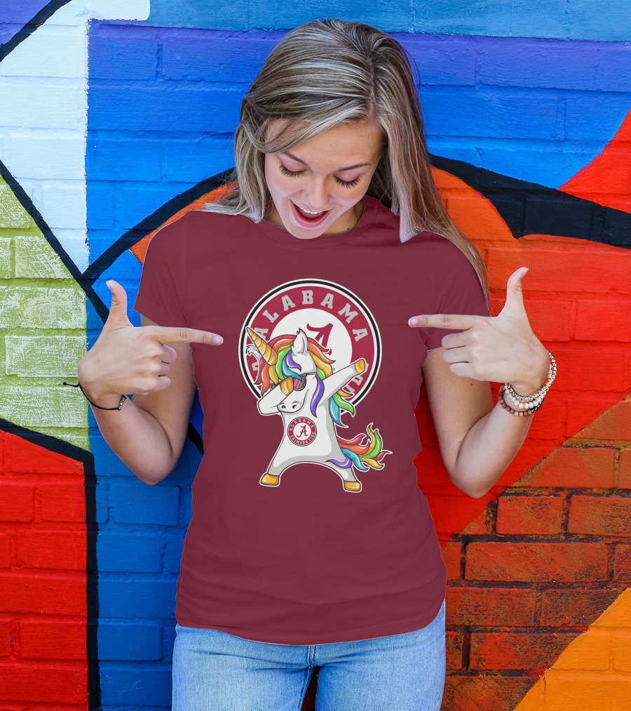 Alabama Crimson Tide Dabbing Unicorn T-Shirt