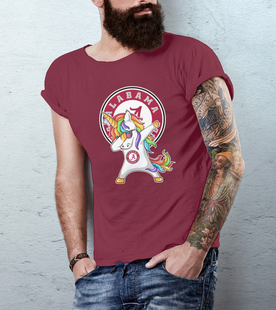 Alabama Crimson Tide Dabbing Unicorn T-Shirt