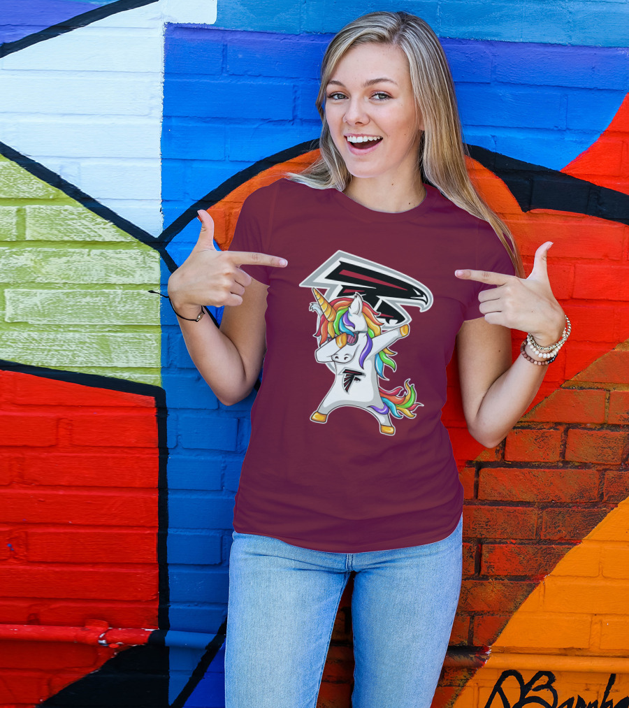 Atlanta Falcons Unicorn Rainbow Dabbing T-Shirt