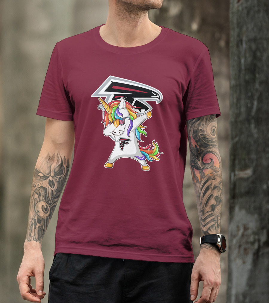 Atlanta Falcons Unicorn Rainbow Dabbing T-Shirt
