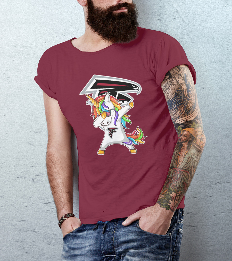 Atlanta Falcons Unicorn Rainbow Dabbing T-Shirt