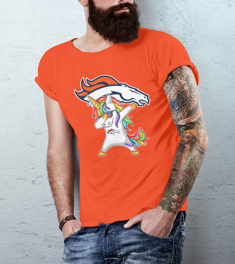 Denver Broncos Unicorn Dabbing NFL Sports Fan T-Shirt